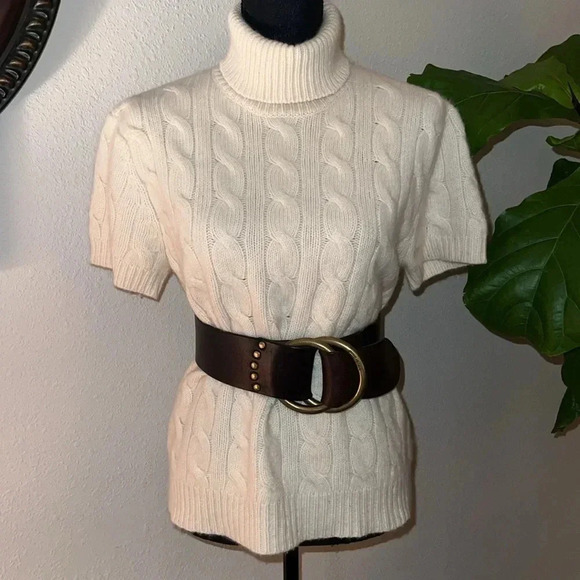 Ralph Lauren Women’s Angora Cashmere Blend Turtleneck Short Sleeve Sweater XL - Picture 15 of 15